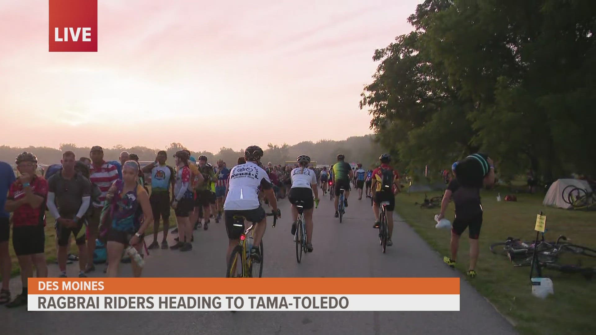 Local 5's Meghan MacPherson visited Water Works Park to talk to riders before they left Des Moines for their next stop, Tama-Toledo.