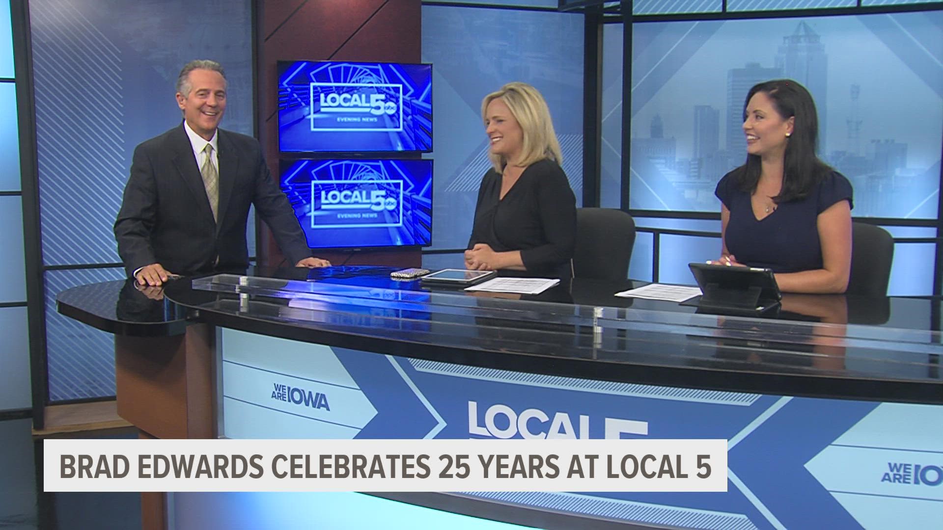 September marks Brad Edwards' 25th anniversary with Local 5 News.