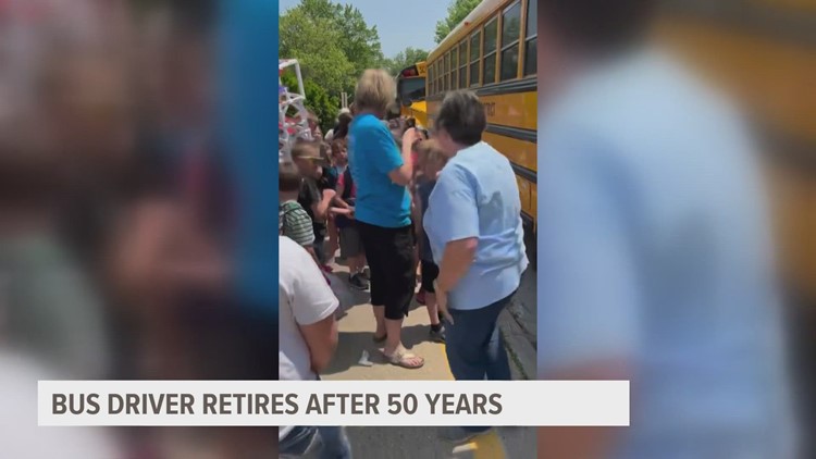 Iowa school bus driver retires after 50 years