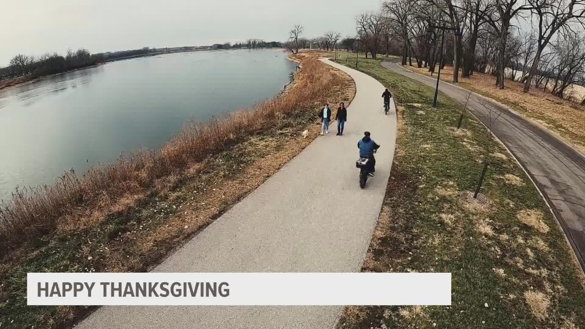 Chief photographer Don Schmith asked people at Gray's Lake what they were thankful for this year and what they were looking forward to about the holiday.