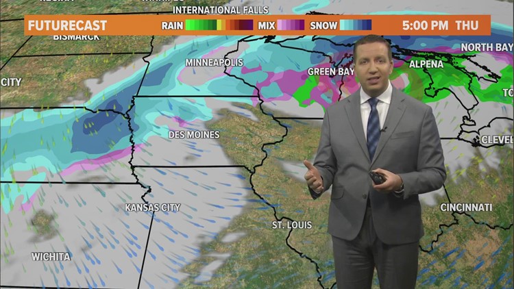 LOCAL 5 FORECAST: Quiet today, but slushy snow is possible early Thursday