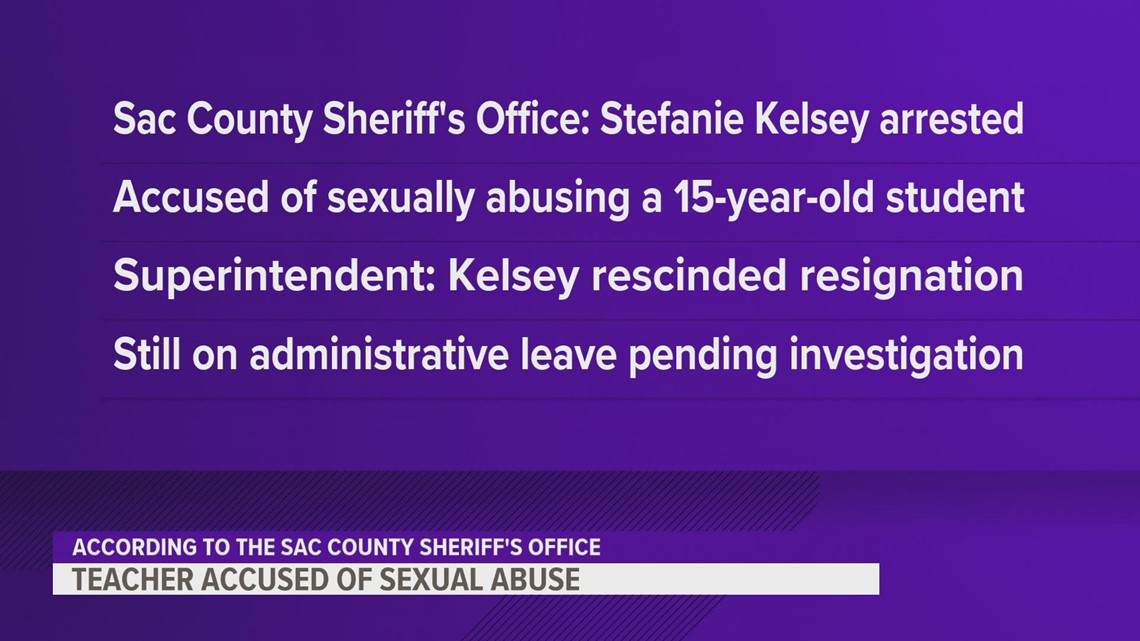 Sac County Sheriff's Office Teacher arrested on sexual abuse charges