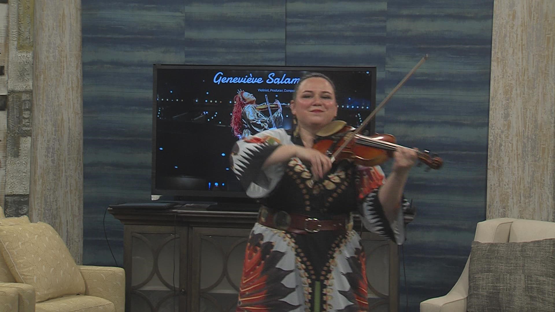 Our first IN STUDIO musical guest since the pandemic, Genevieve Salamone, The One Woman Symphony, talks about her upcoming concert & performs Anthem for the Dreamers
