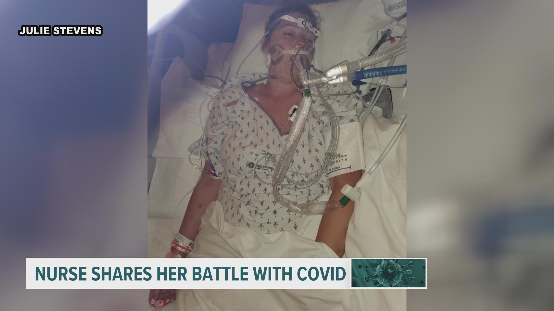 Julie Stevens, who didn't get the shot, was later put on a ventilator due to the virus.