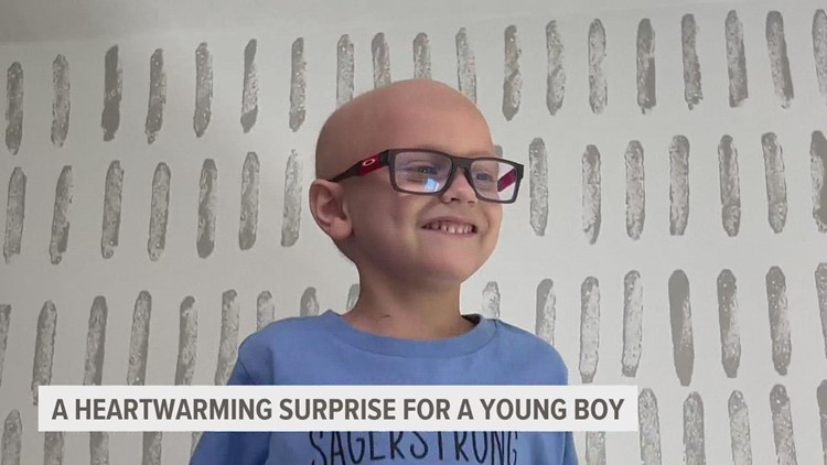 Young boy battling cancer surprised with room makeover