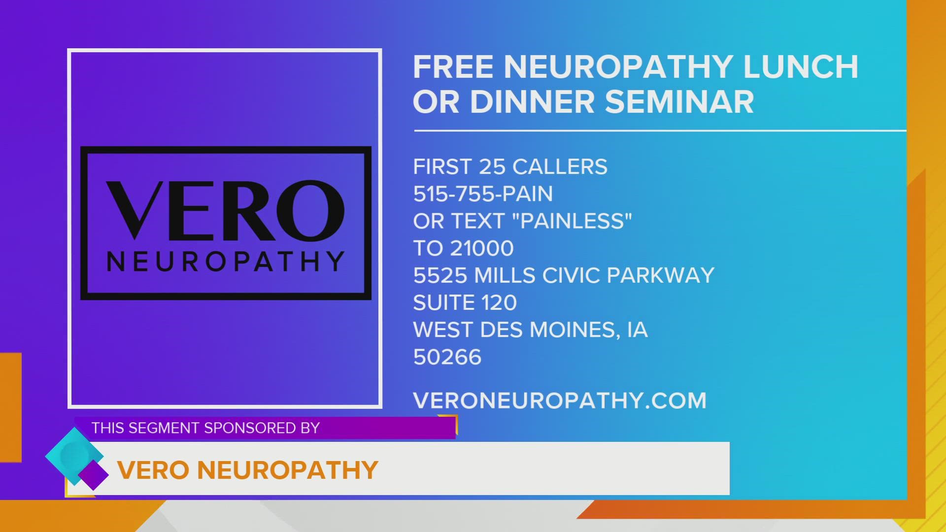 Dr. Josiah Fitzsimmons, Vero Neuropathy, talks about their NEW Lunch or Dinner Seminars that will help explain how they can treat your chronic pain | Paid Content