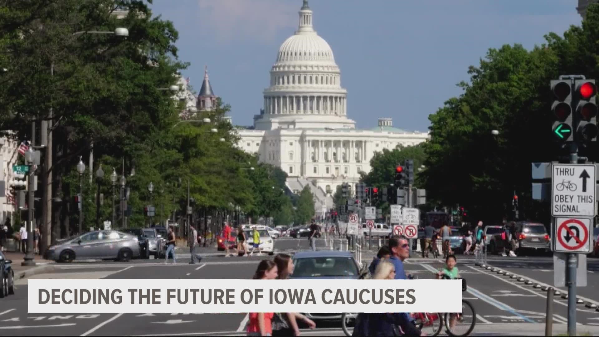 The DNC's Rules and Bylaws Committee will meet starting Dec. 1 to vote on a new nominating calendar which could strip Iowa of its first-in-the-nation title.