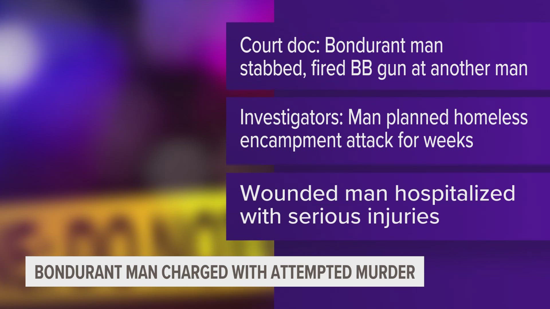 A 28-year-old Des Moines man allegedly stabbed the victim with a knife taped to a BB gun, believing the victim to be someone else.