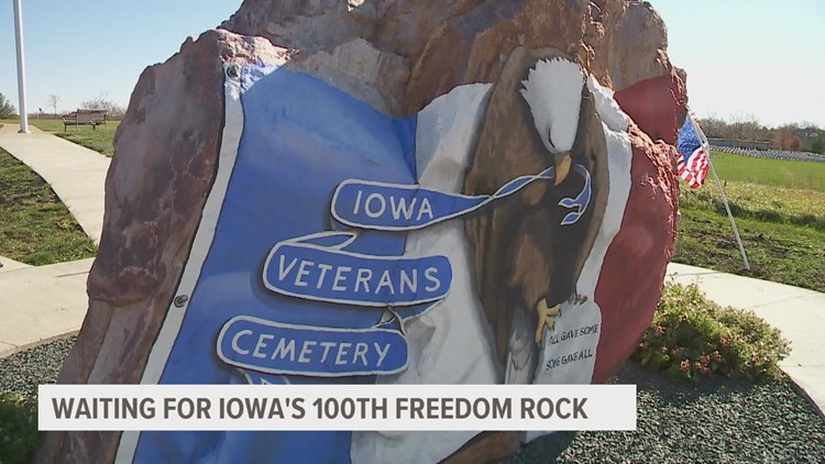 Waiting for Iowa's 100th Freedom Rock