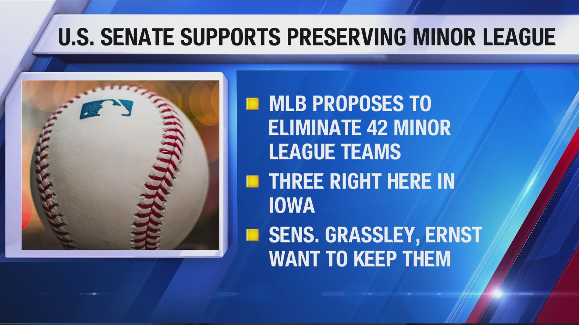 The Quad City River Bandits, Burlington Bees and Clinton Lumber Kings may be in danger, as the MLB proposed to eliminate 42 minor league teams across the country.