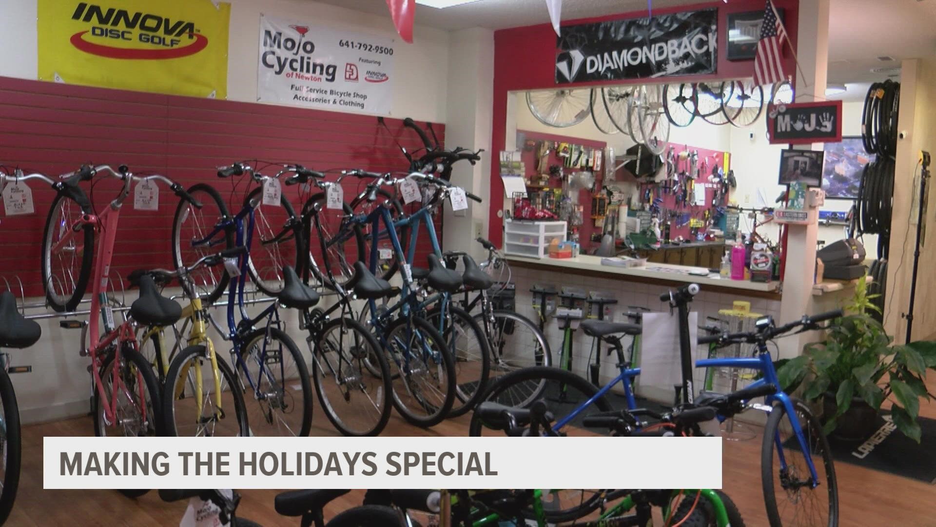 Mojo Cycling in Newton says this is more about giving back to the community than it is about the shop.