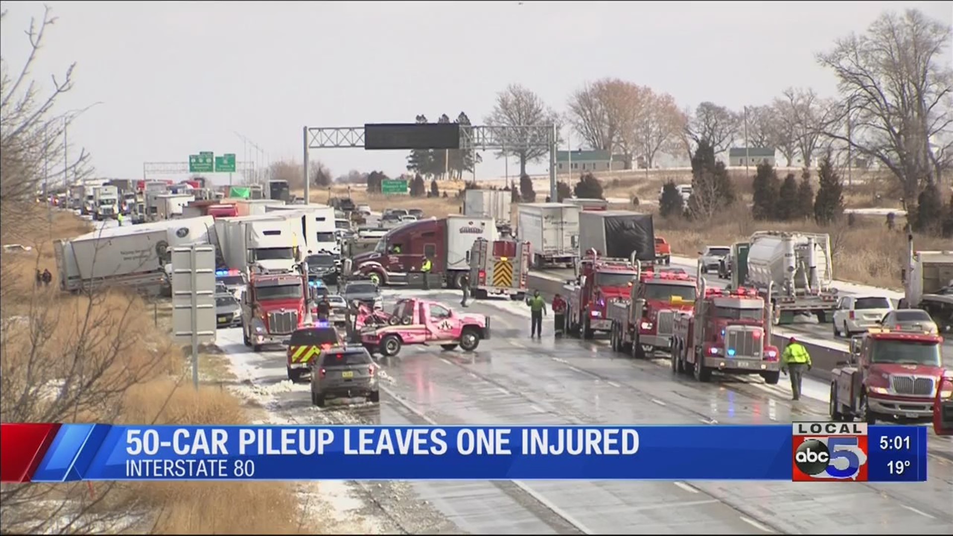 I-80 westbound reopened after multi-vehicle crash Monday morning