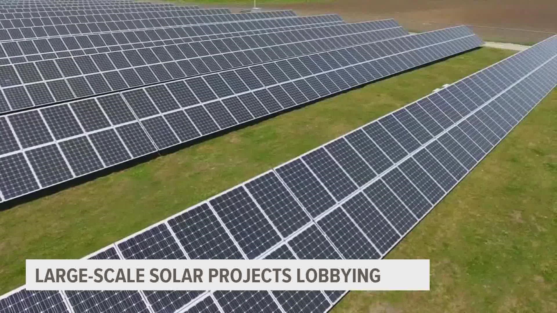 Elected leaders from across the state are taking meetings with Branstad, KCRG reports. Alliant Energy plans to build a large-scale solar plant near Cedar Rapids.
