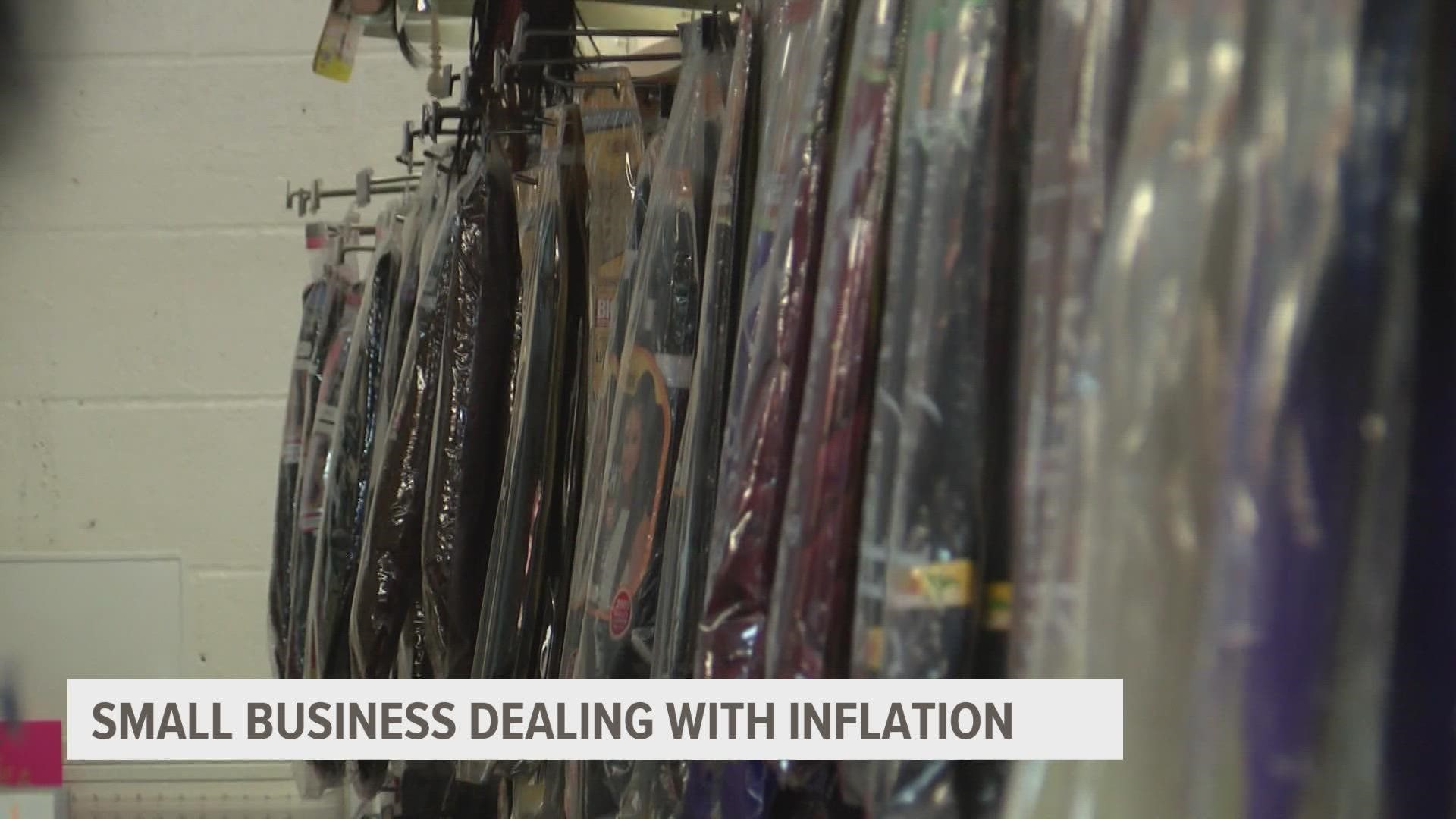 A small business owner says because of inflation she's had to increase the price of certain goods, but this has led to some customers saying they'll shop elsewhere.