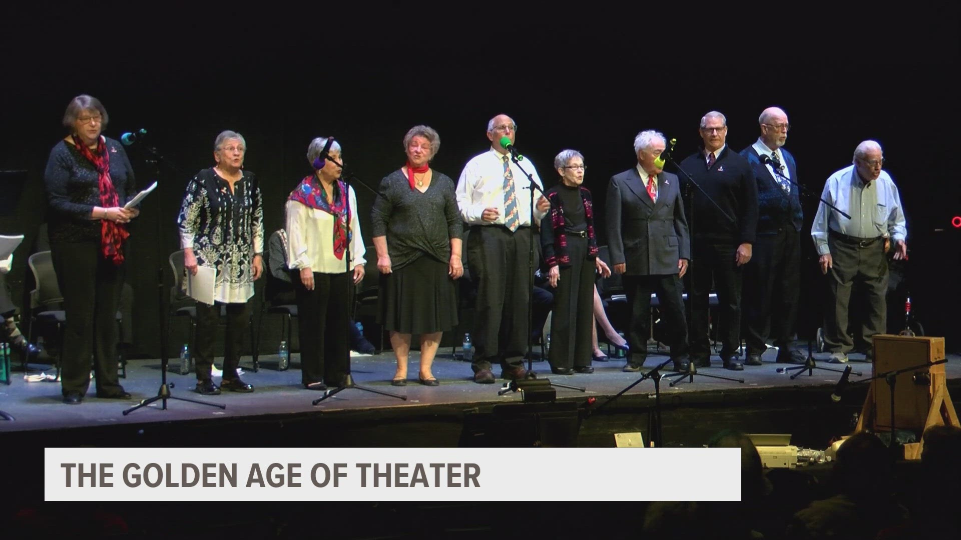 Members of the ensemble performed classic radio shows at the Des Moines Playhouse