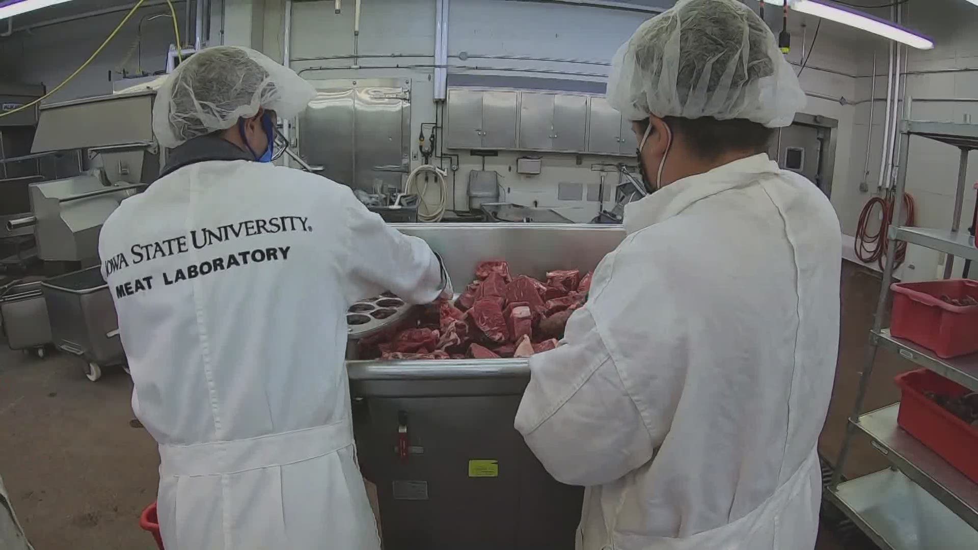 The ISU lab helps to process extra pigs that farmers aren't able to harvest at local meat lockers and other processing plants.