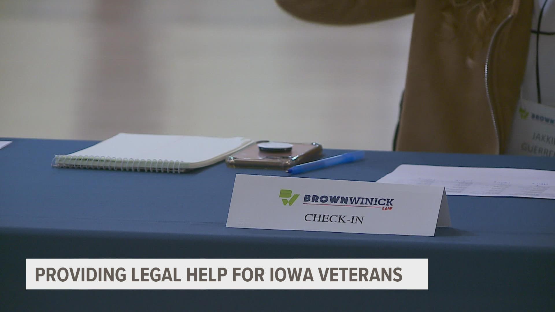 Brown Winick Law helped around 50 veterans with their estate planning, which would normally cost folks $1,000 to do.