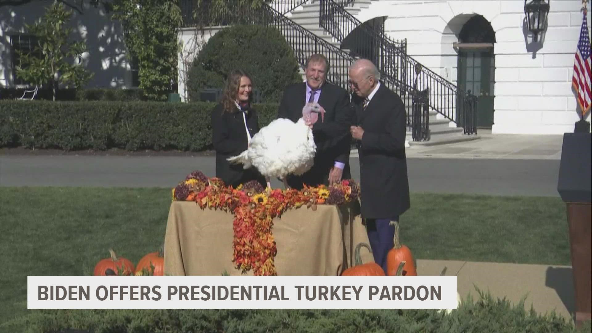 The annual White House tradition of pardoning a Thanksgiving turkey dates to 1989 and President George H.W. Bush.