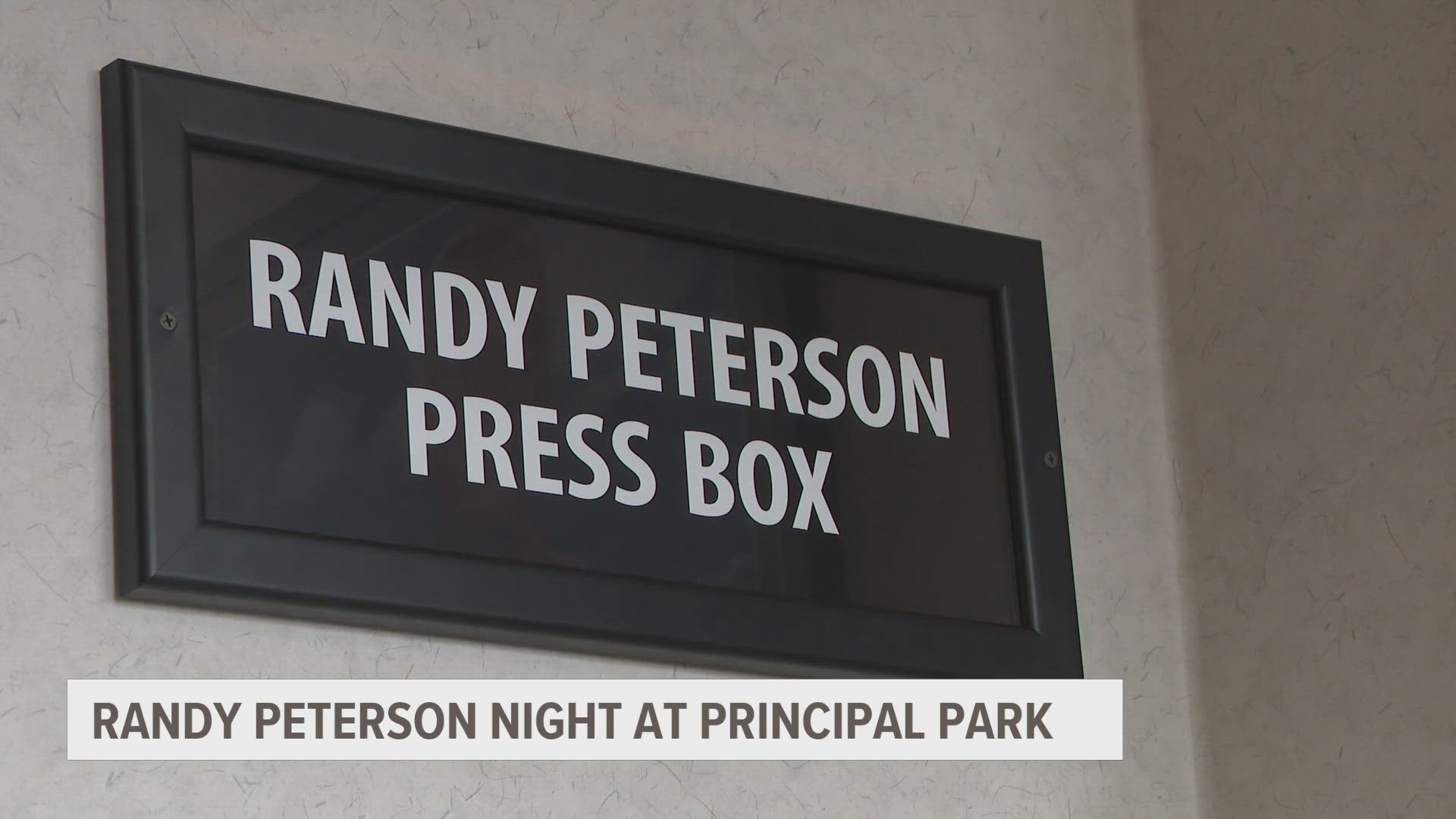 The organization named the press box the "Randy Peterson Press Box."