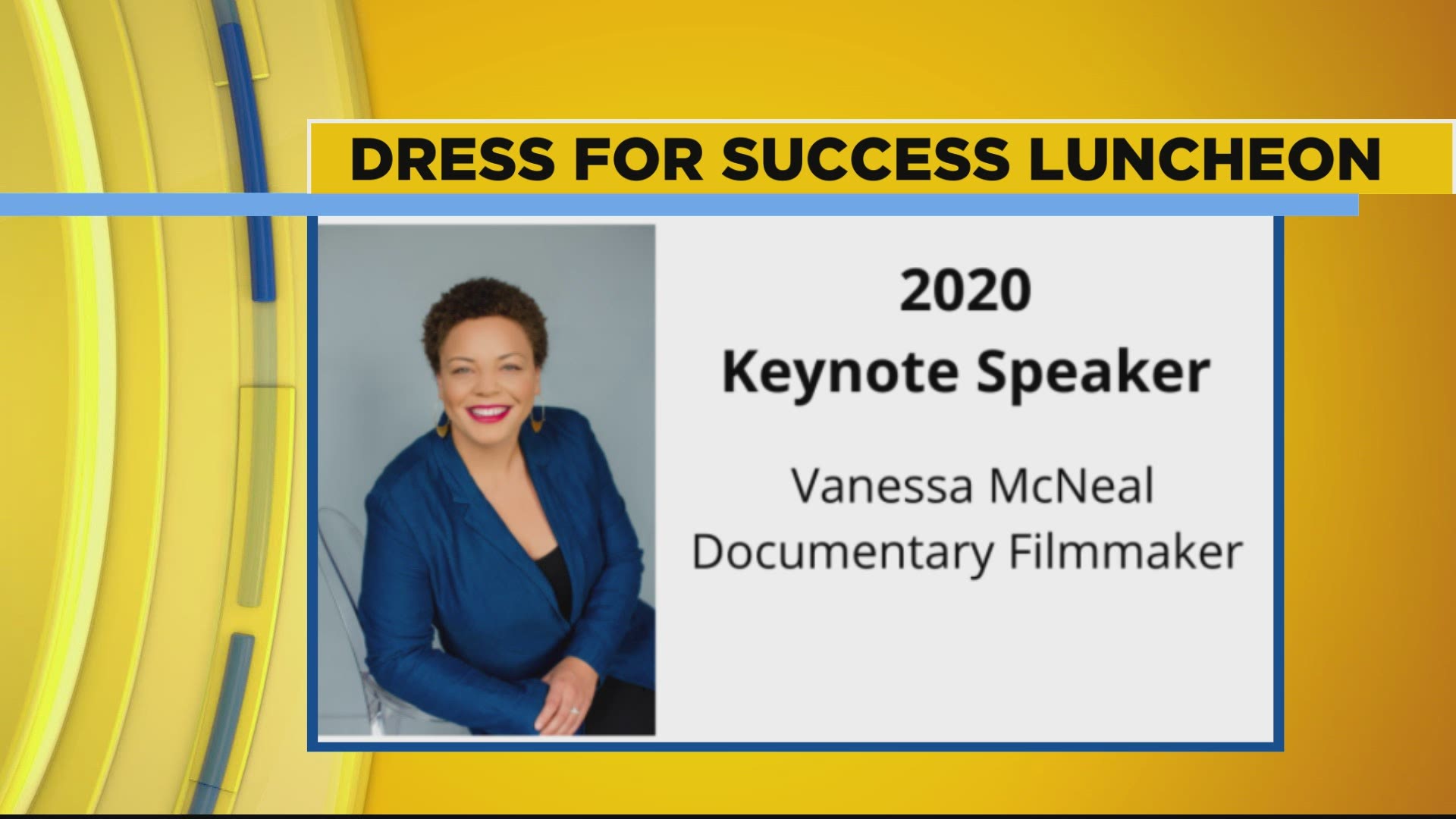 Lou talks with the Executive Director of Dress for Less about today's luncheon