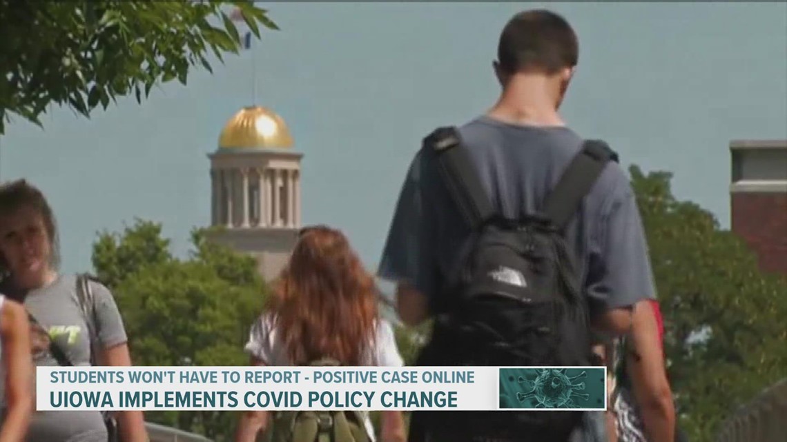 University of Iowa students no longer required to report positive COVID test results
