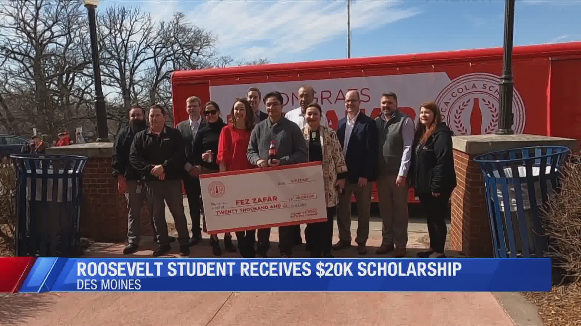 Fez Zafar is a lot of things: valedictorian, multi-lingual, student representative for the Iowa State Board of Education. Now, he's a Coca-Cola scholarship winner.