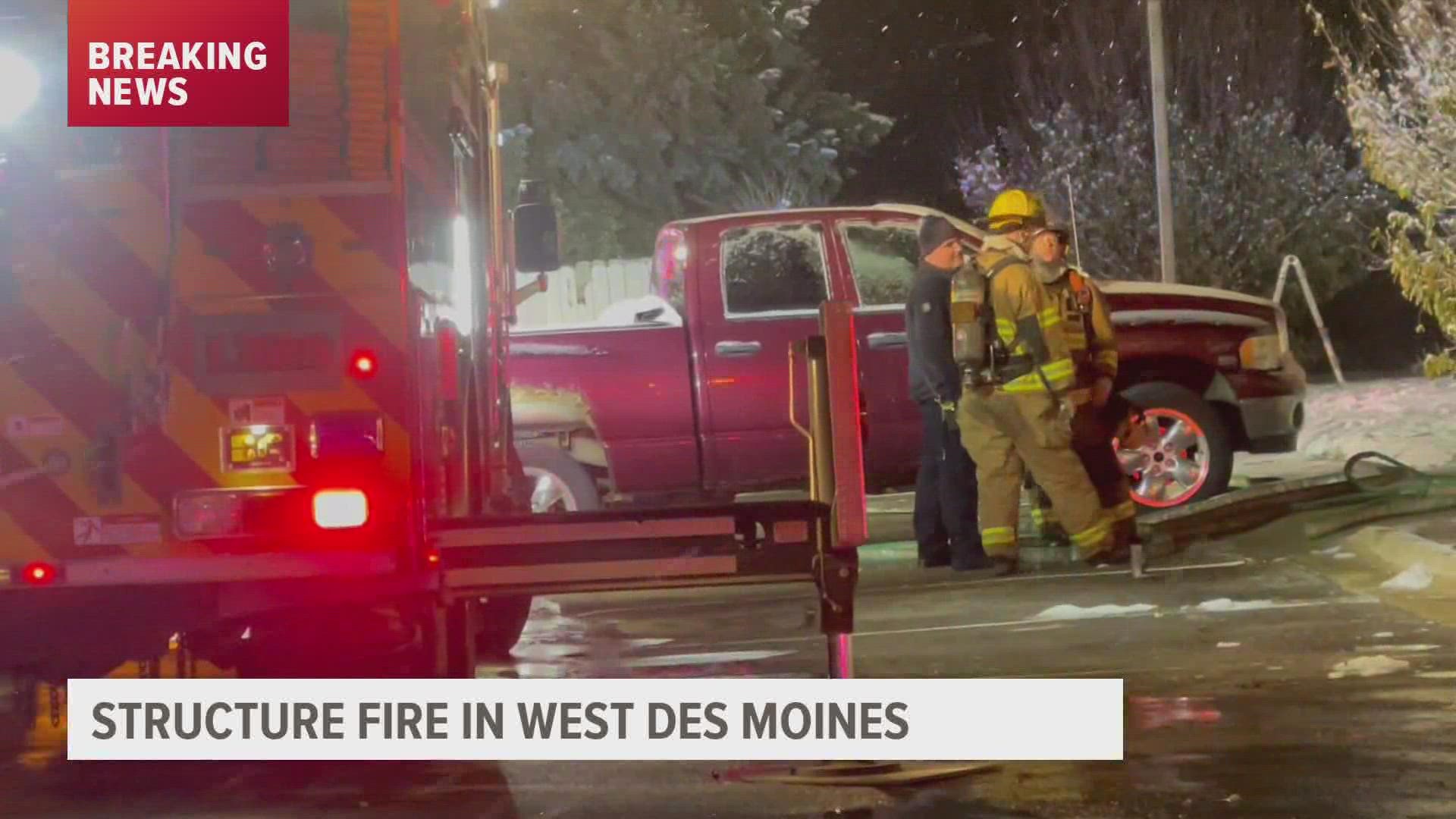 West Des Moines and Clive fire departments responded to a structure fire at  slightly before 8 p.m. Tuesday.