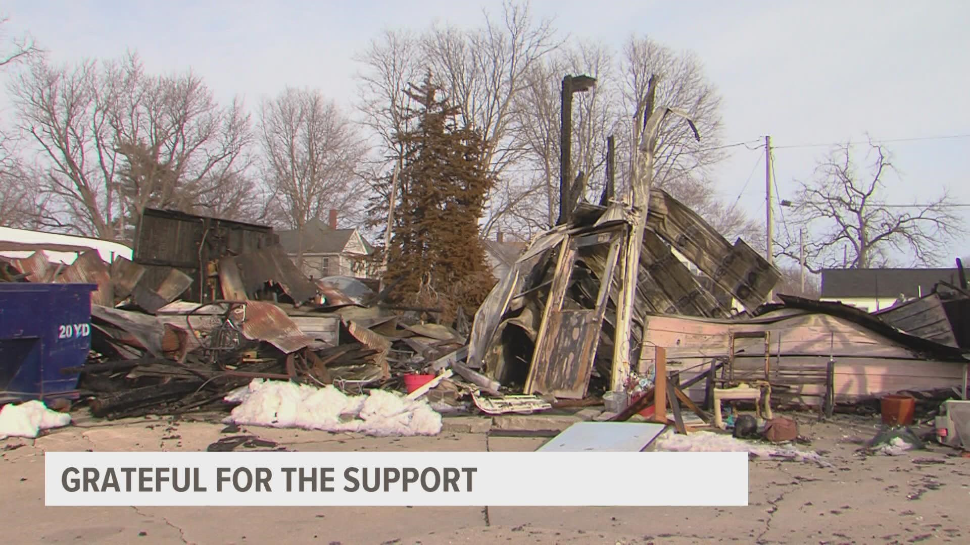 A fire destroyed Sharon McCammant's home, business and all her belongings. Now, the whole town is stepping in to help.