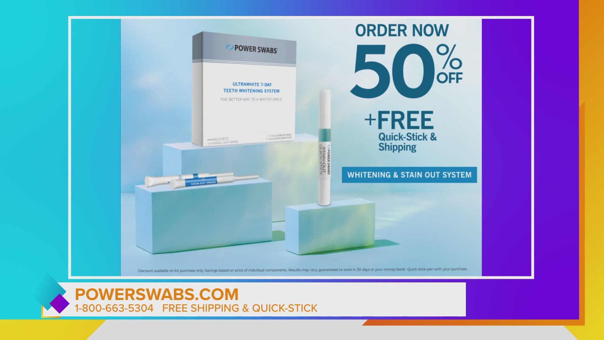 Power Swabs have the ability to whiten your teeth up to 6 shades in as little a one week. Special offer will save you 50% with FREE shipping | Paid Content