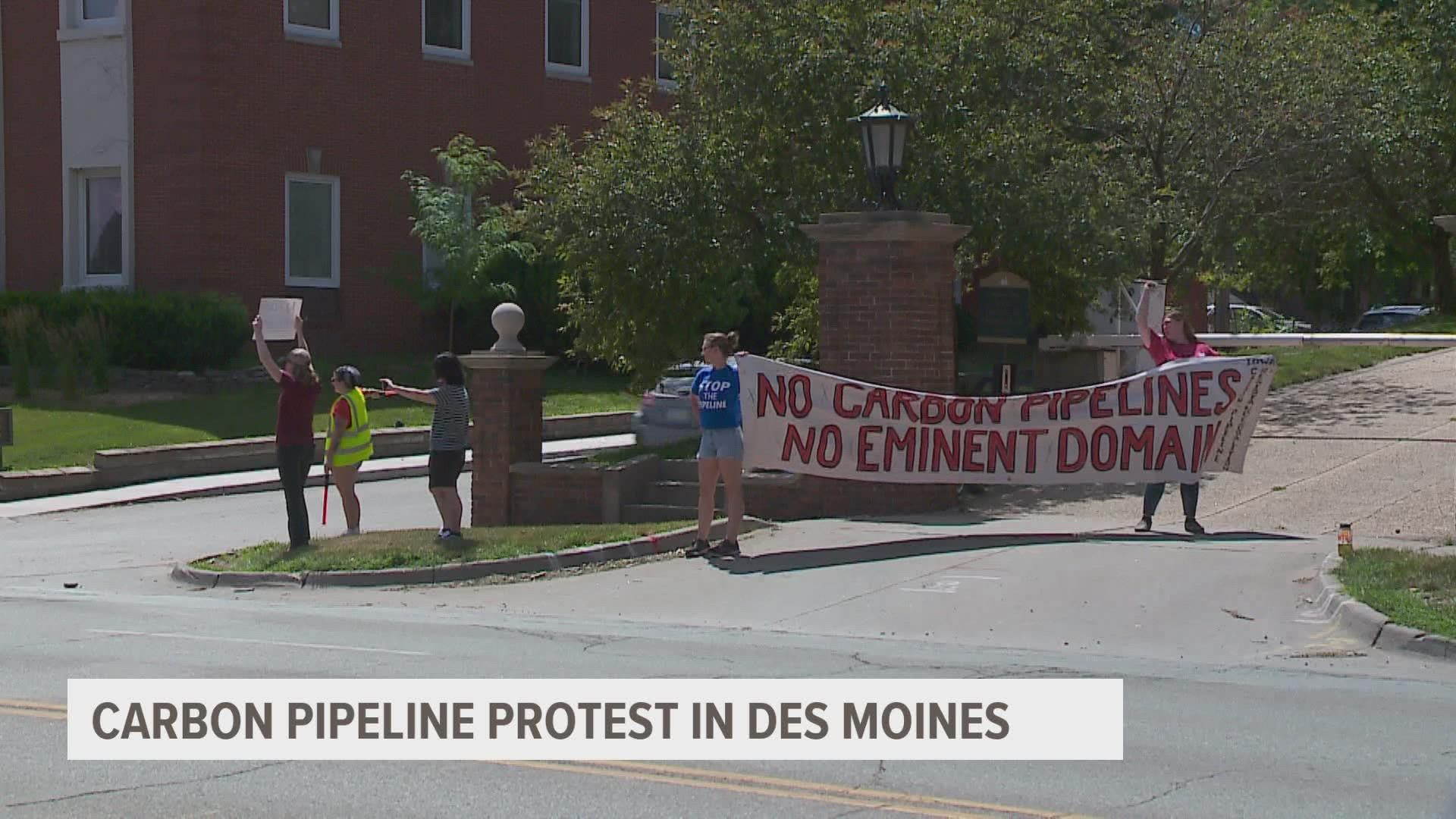 The rally comes a year after Summit Carbon Solutions announced a 2,000 mile pipeline that would go through five states, including Iowa.