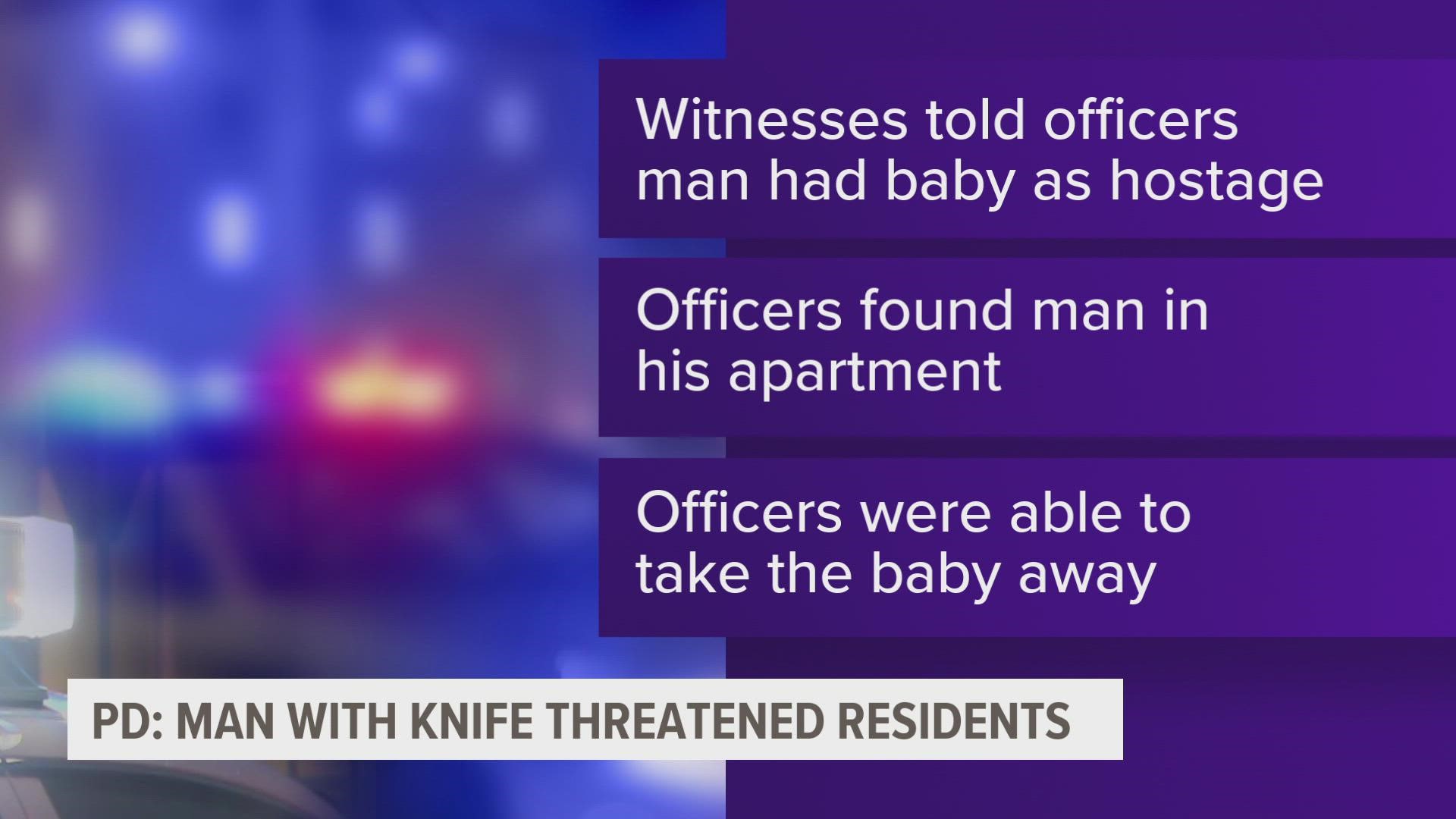 Police said the child was not injured, and officers were eventually able to arrest the suspect.