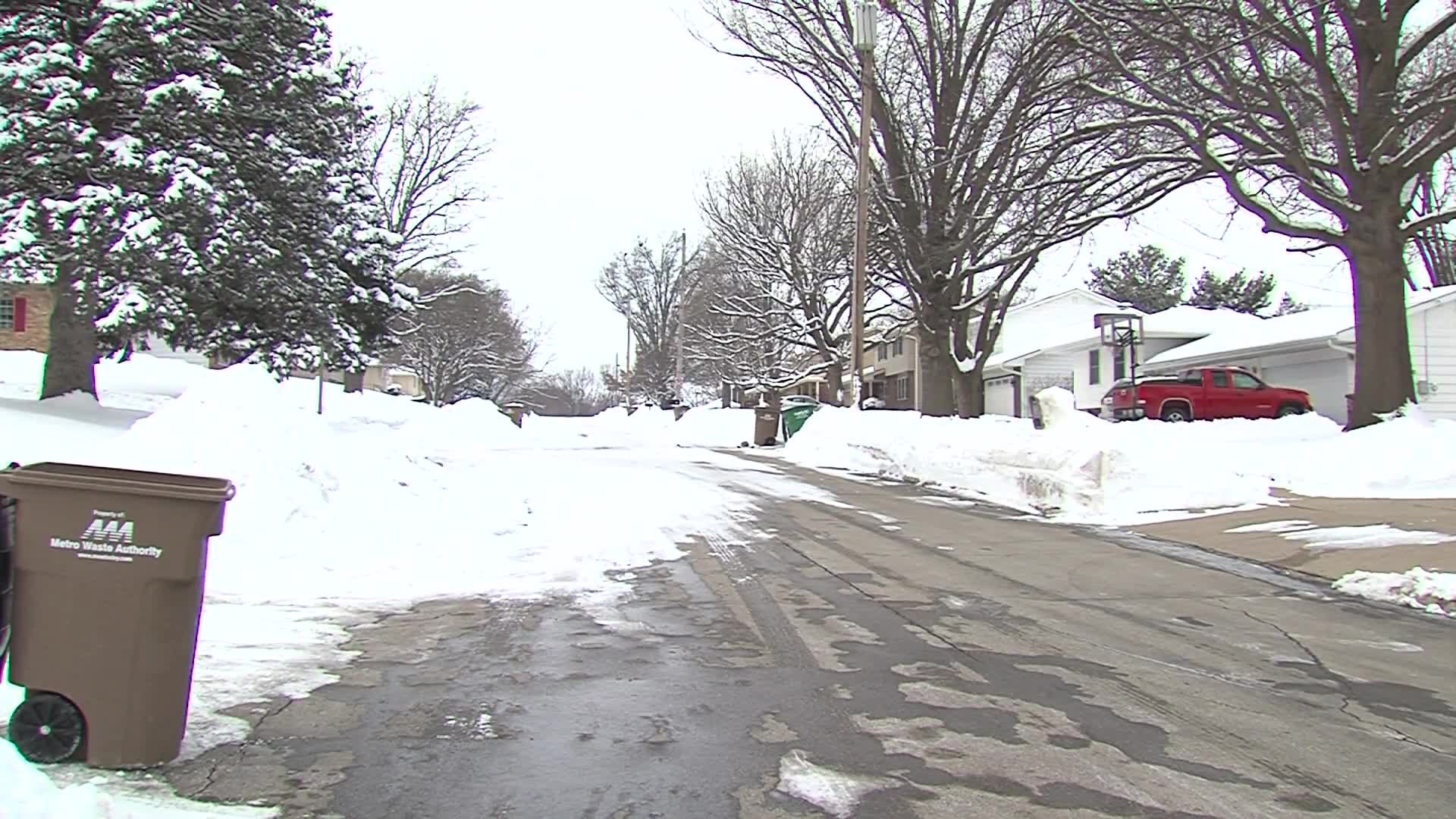 Some mailboxes are buried in the snow