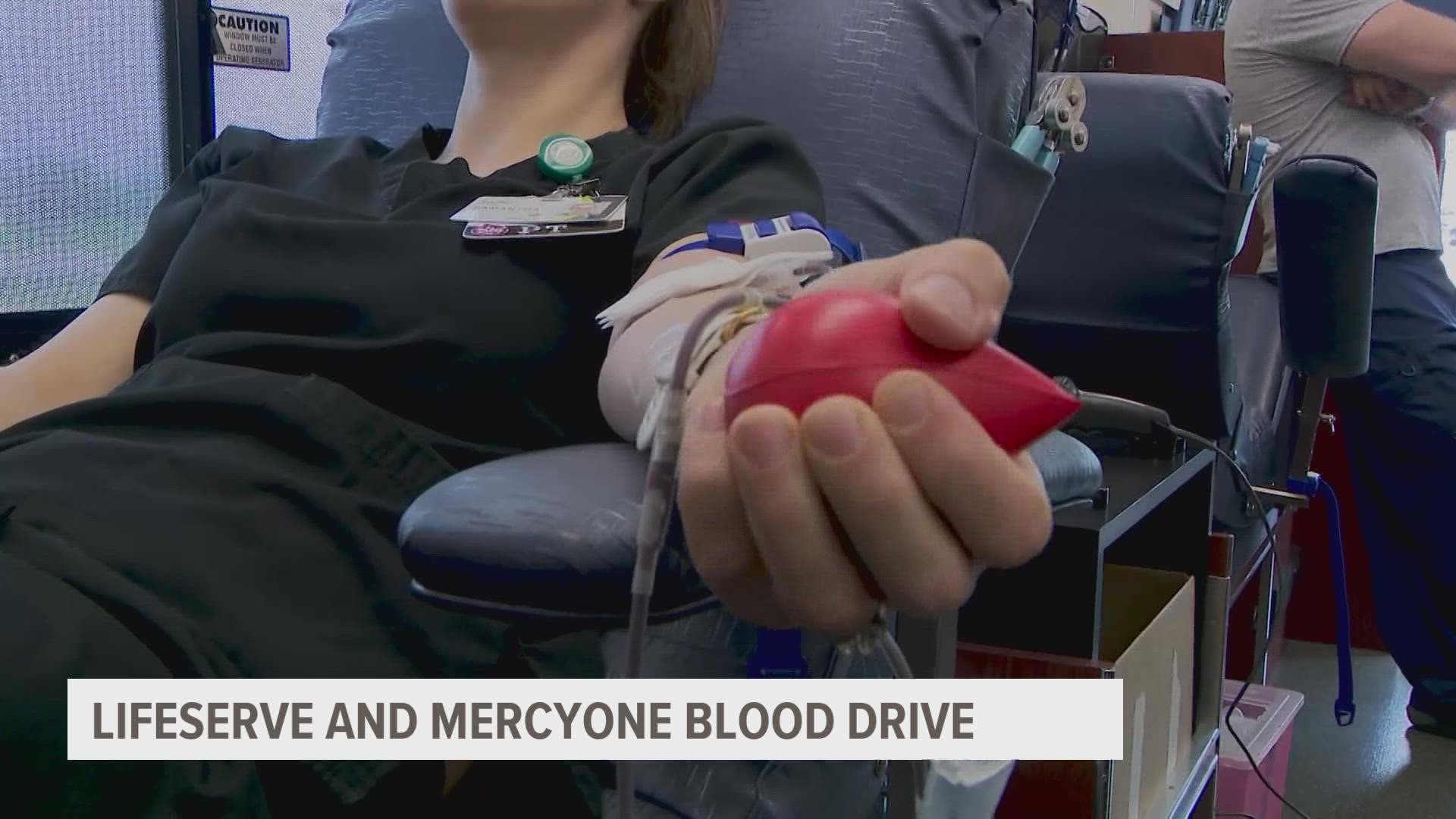 100 percent of the blood products needed at MercyOne and on MercyOne Air Med flight come from LifeServe blood donors.