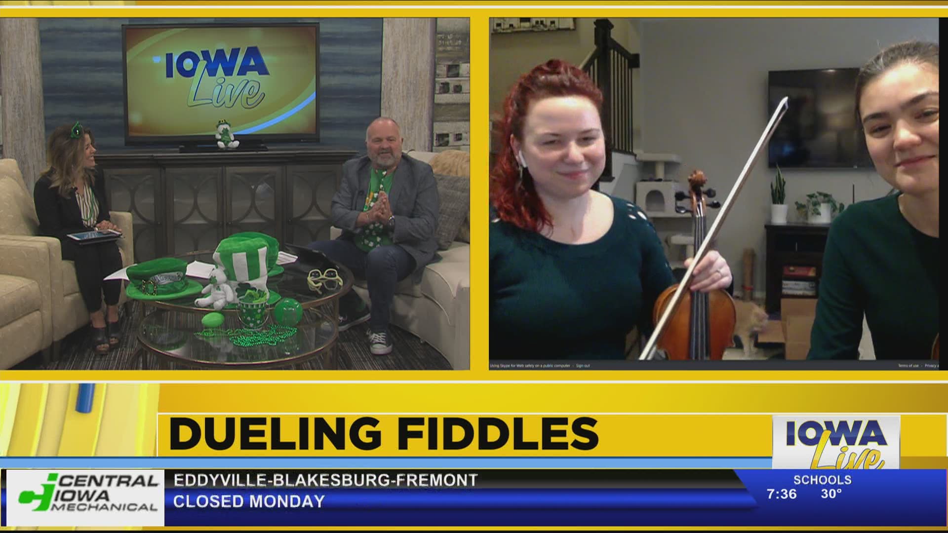 Tune into the Dueling Fiddles' St. Patrick's Day live stream performance on Tuesday, March 17th from 7-8pm at Facebook.com/DuelingFiddles