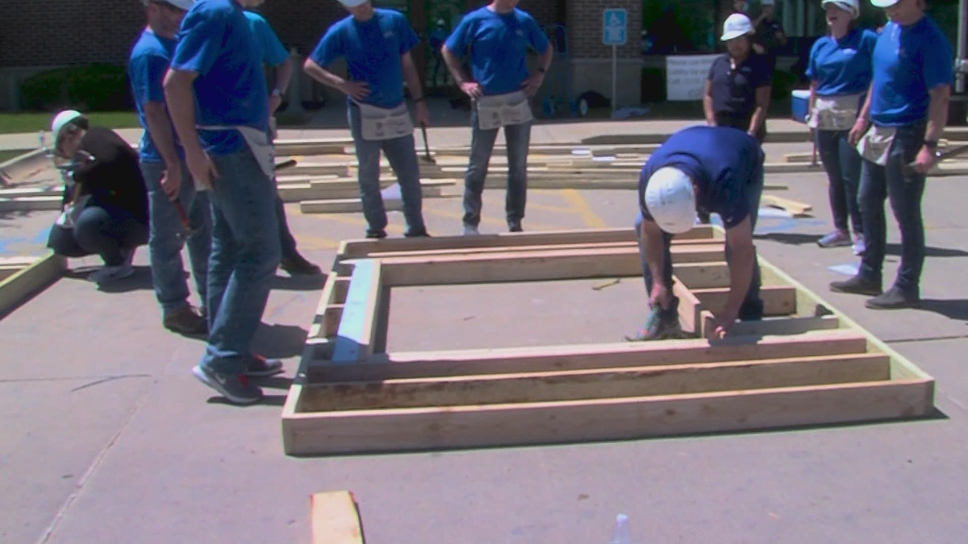 The Greater Des Moines Habitat for Humanity Panel Build at the eastside location of Community State Bank in preparation for construction of a new home | PAID CONTENT