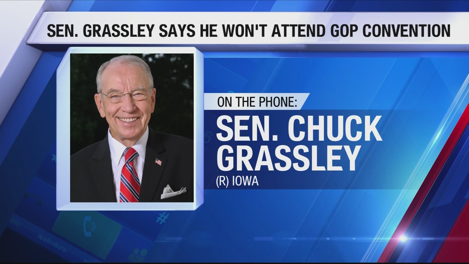 Grassley will skip the GOP convention for the first time in decades