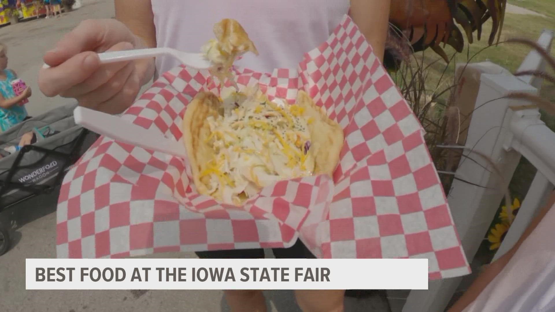 Cluckin' Coop's chicken egg salad with Indian fry bread took home the blue ribbon for best new food at the 2021 Iowa State Fair.