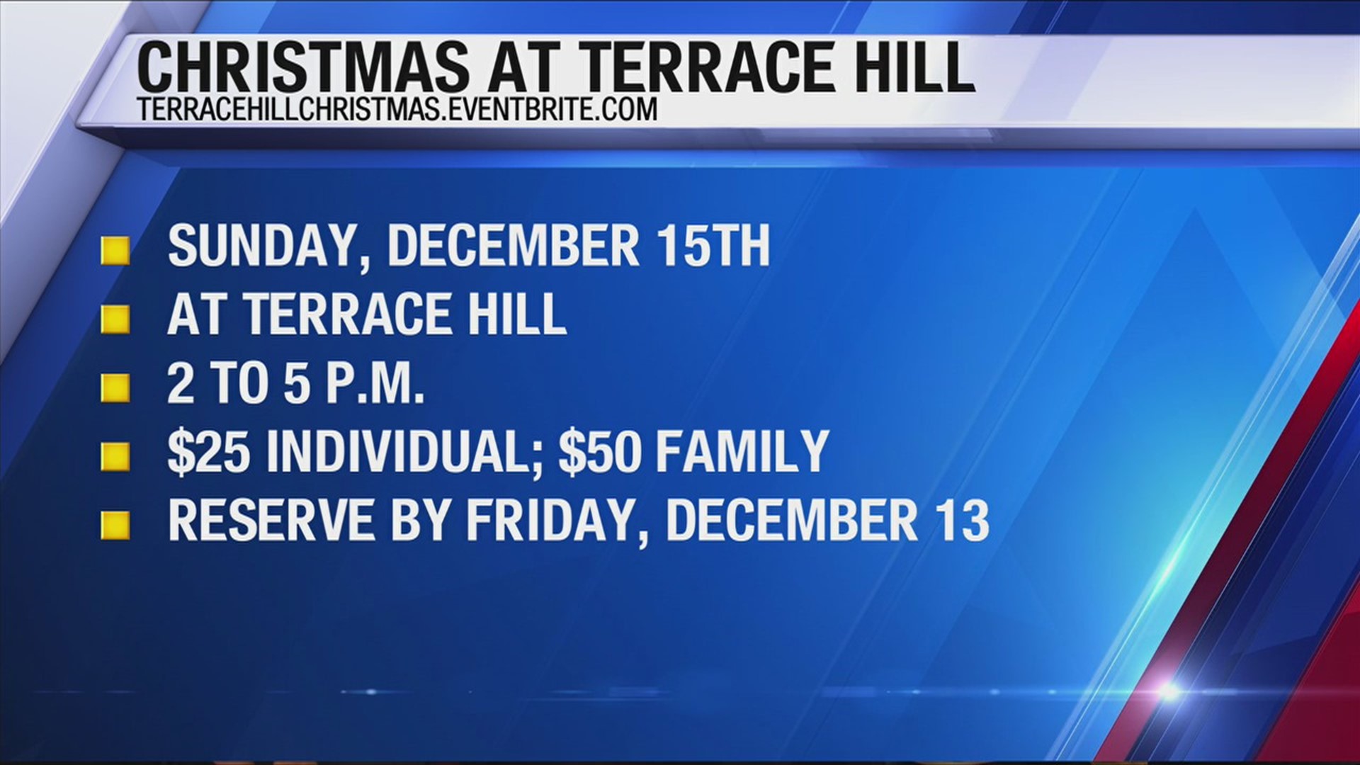 This holiday season, Governor Kim Reynolds and First Gentleman, Kevin Reynolds are opening up their home as they celebrate the 150th Anniversary of Terrace Hill.