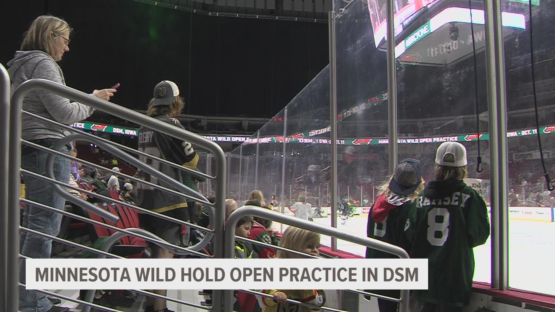 The Minnesota Wild held an open practice and autograph session at Wells Fargo Arean ahead of the season opener.