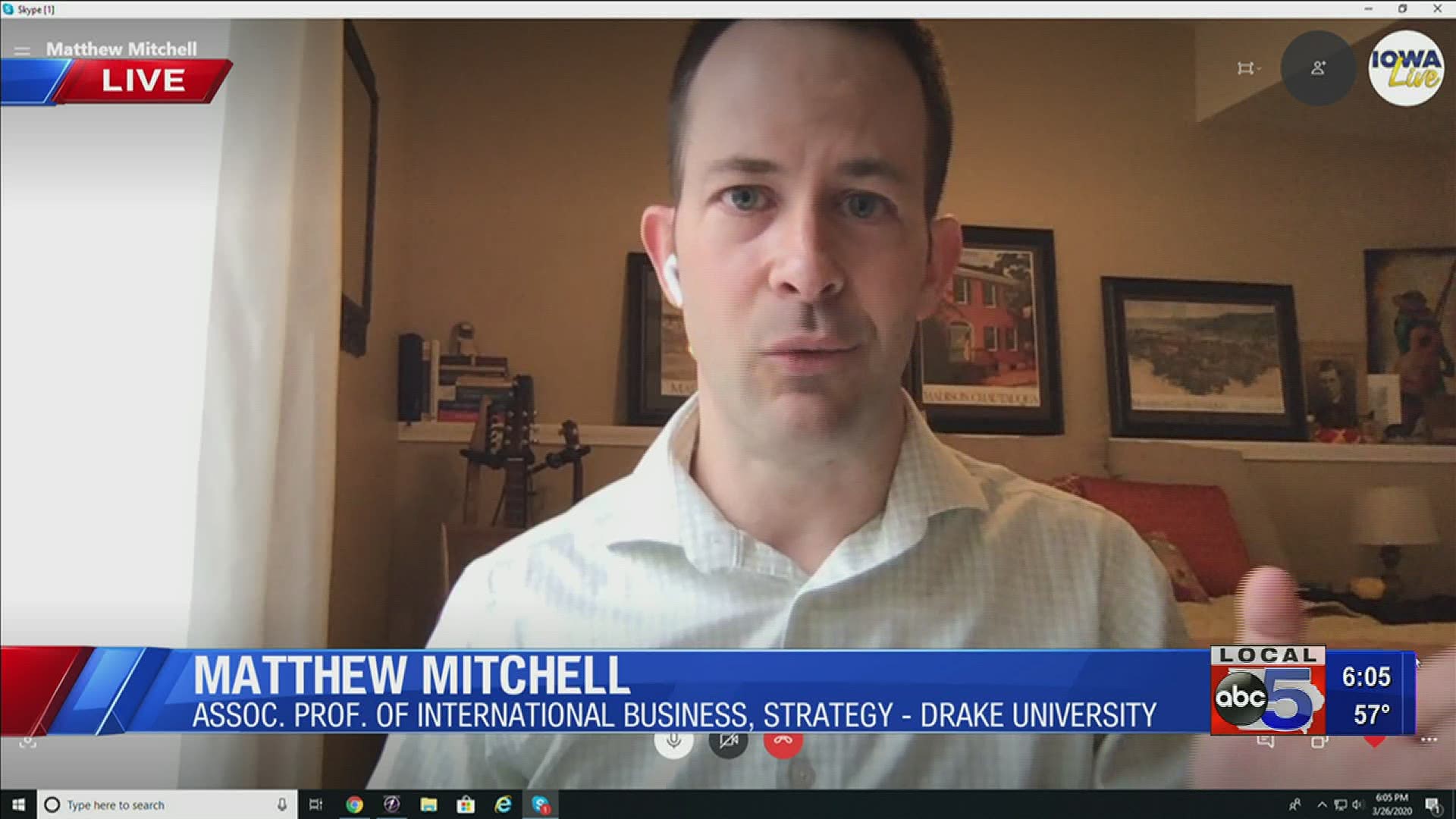Professor Matthew Mitchell of Drake University joins Local 5 News Thursday to share his insights on how COVID-19 is affecting businesses.