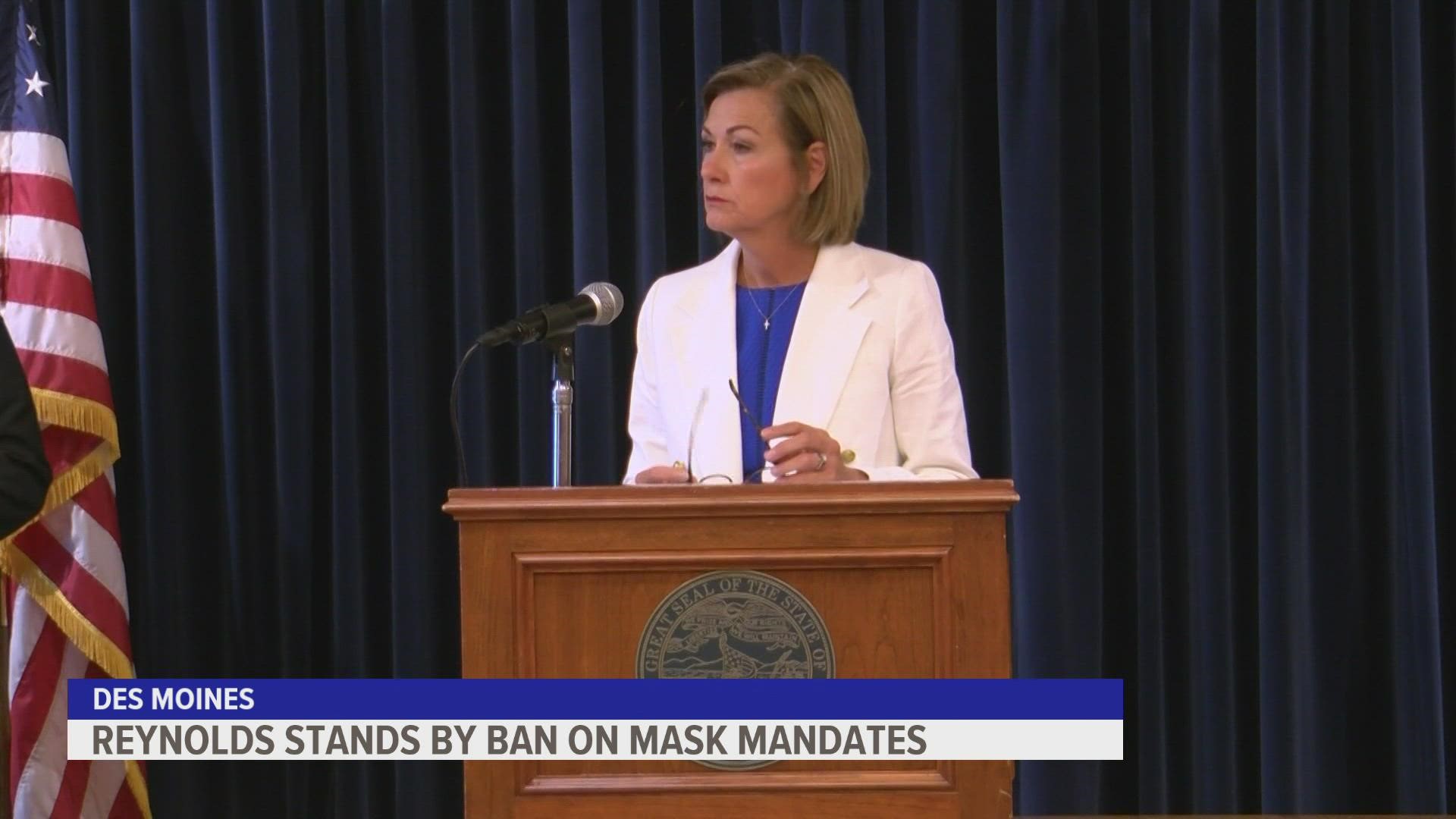 After saying there is "data" to prove wearing face masks can be harmful to children, Reynolds' office was unable to share scientific studies to support claim.