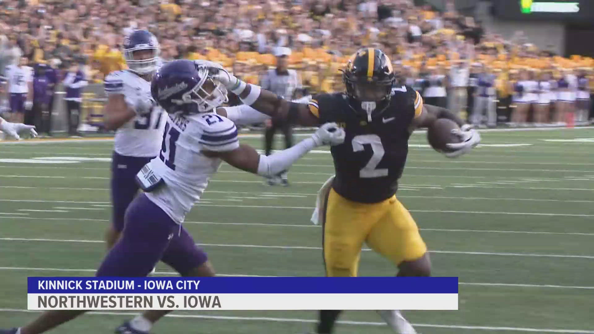 Kaleb Johnson rushed for 109 yards and three touchdowns, and backup QB Brendan Sullivan added another rushing touchdown, as Iowa defeated Northwestern 40-14.