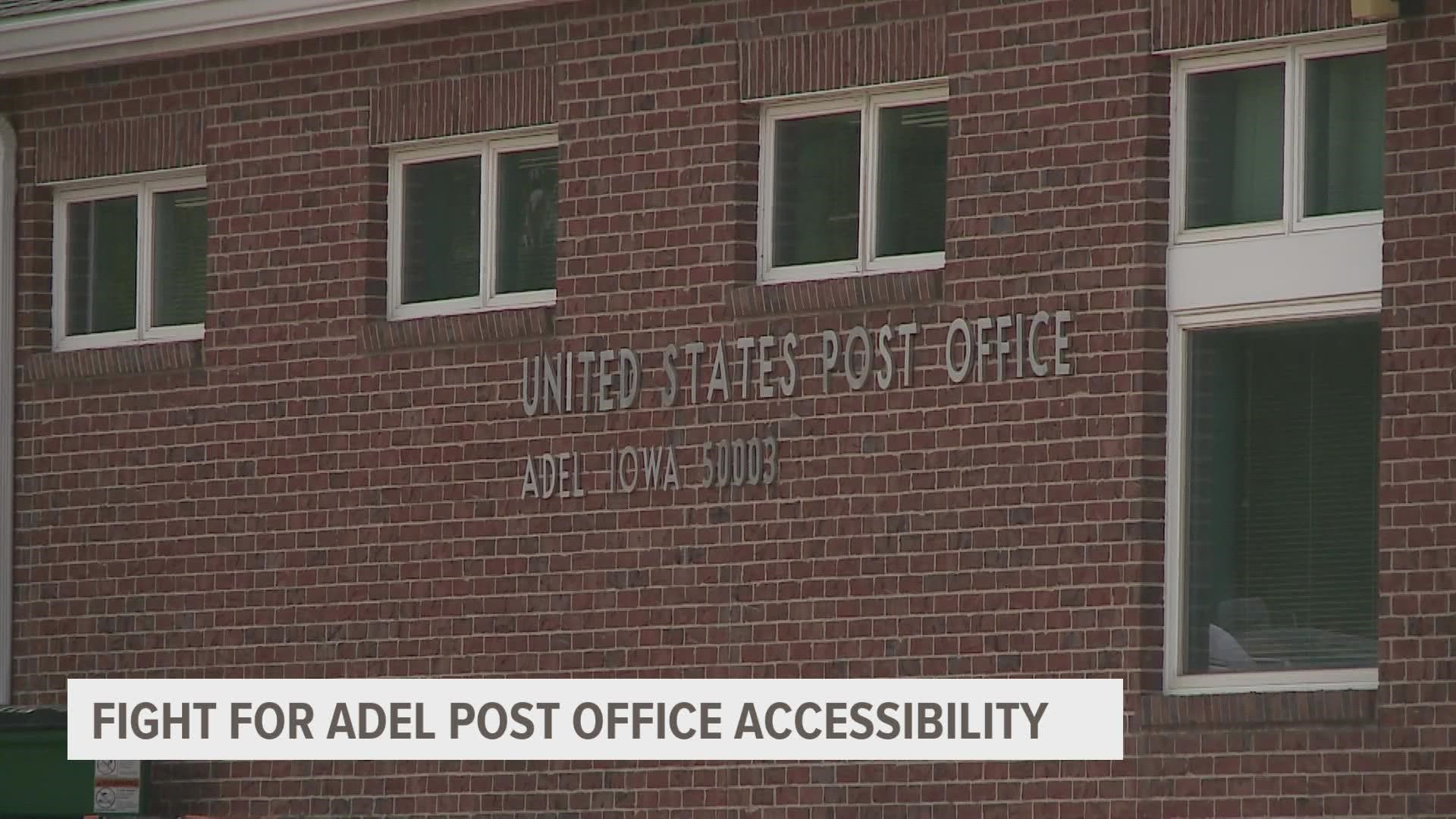 Robert Fisher is requesting that the privately-owned Adel Post Office installs a handicap button so the facility is more accessible to wheelchair users like him.