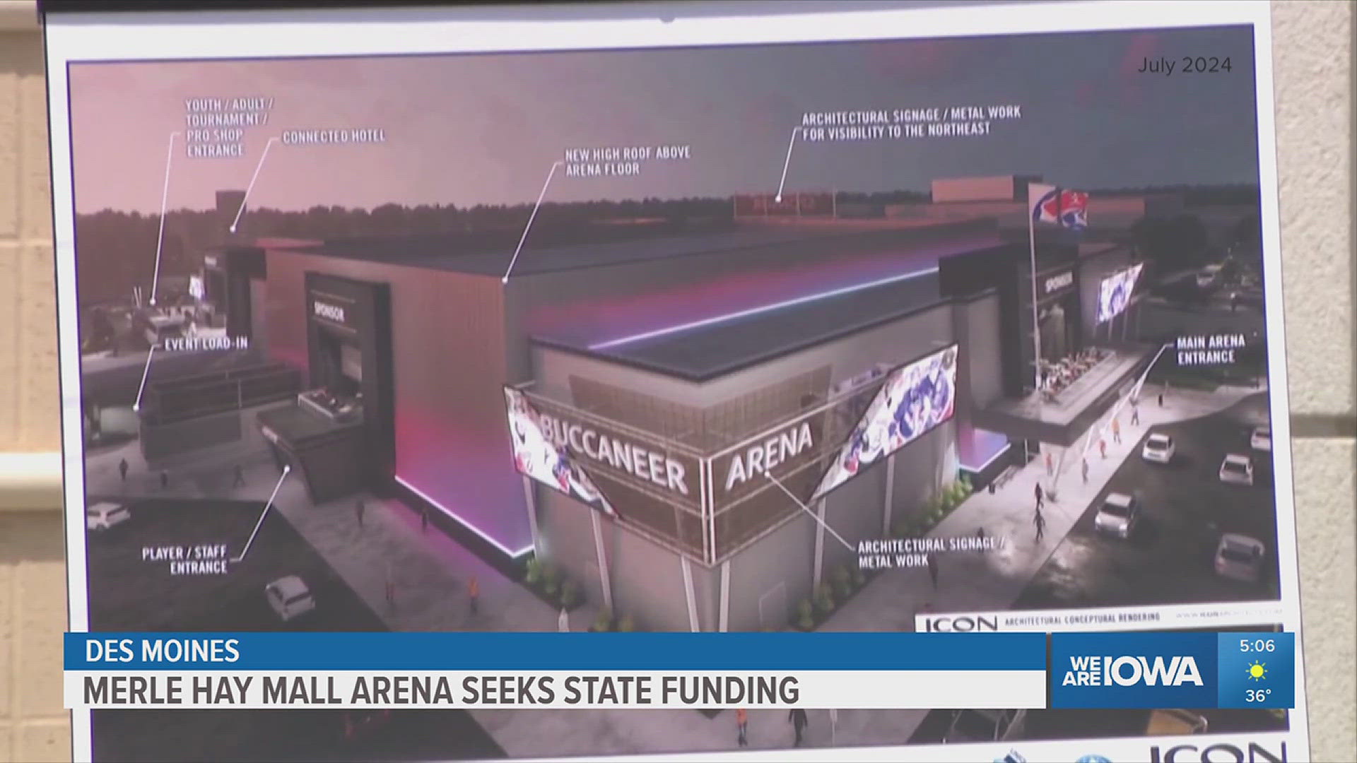 The Des Moines City Council will vote on an application to grant state funding for the project at its meeting Monday night. 