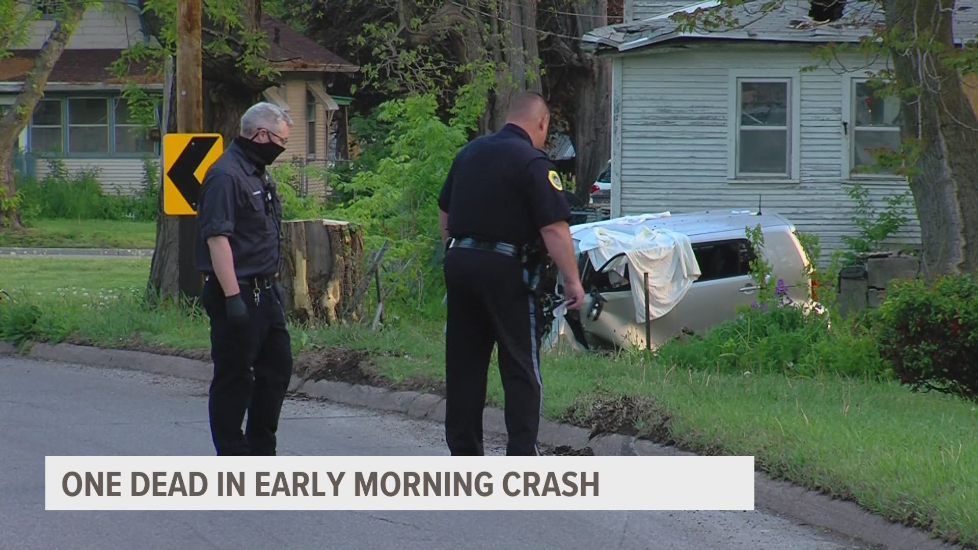One person is dead after an early morning, one-vehicle crash near Des Moines' Drake neighborhood.