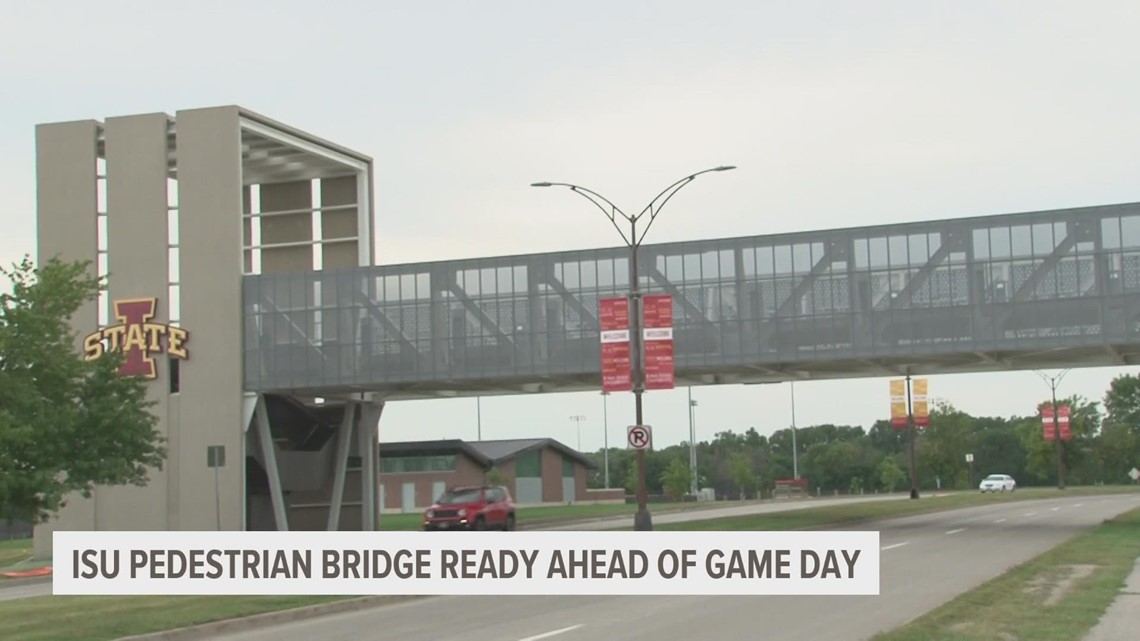 ISU pedestrian bridge opens in time for football season | weareiowa.com