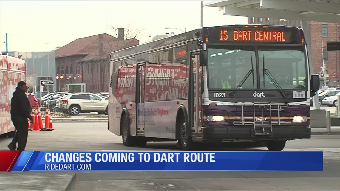 Service changes are coming to DART routes starting Sunday