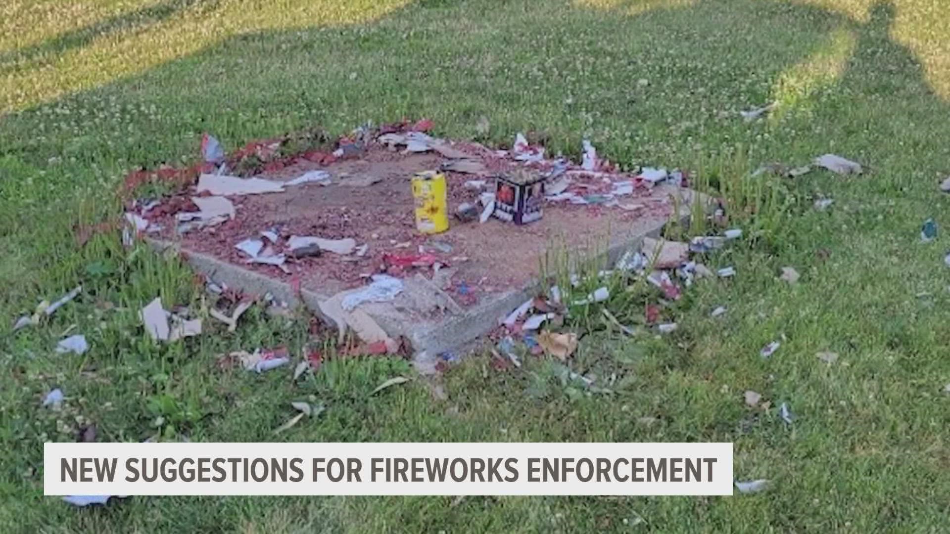 Des Moines city council member wants to look at new ways to enforce the city's fireworks ordinance.
