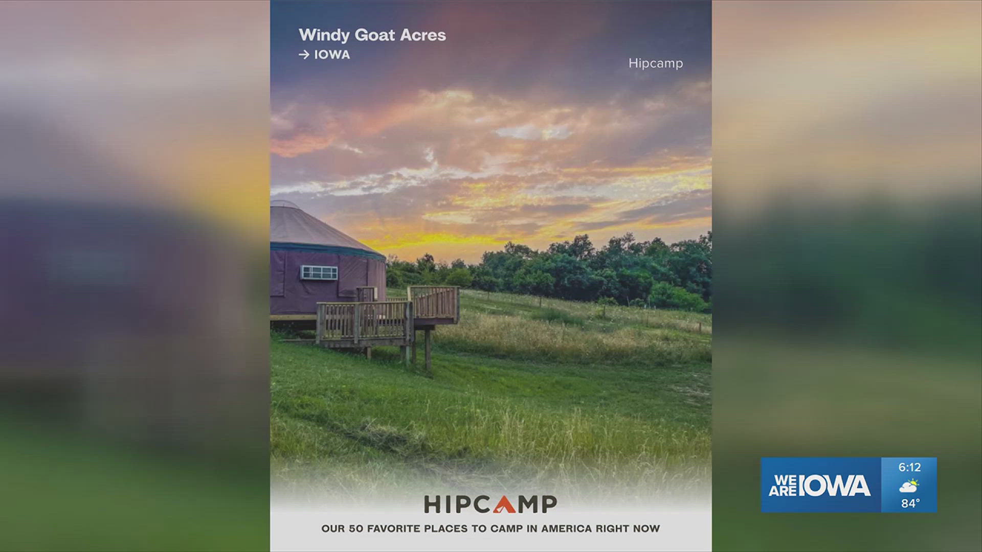 The list was made by Hipcamp which is an app used to book campsites.