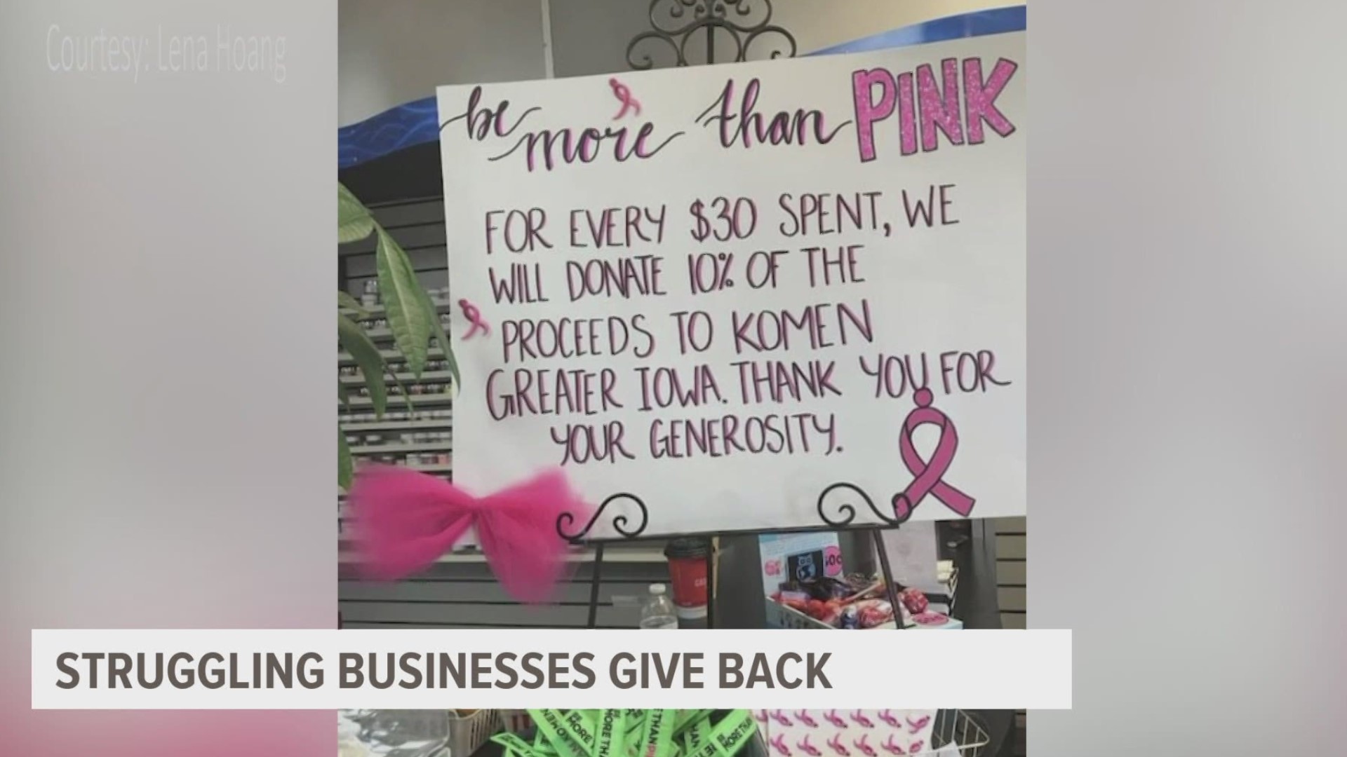 The owner of Urban Nails and Spa said her sales are down 40 to 45 percent, but she donated a portion of her sales to the Susan G. Komen foundation.